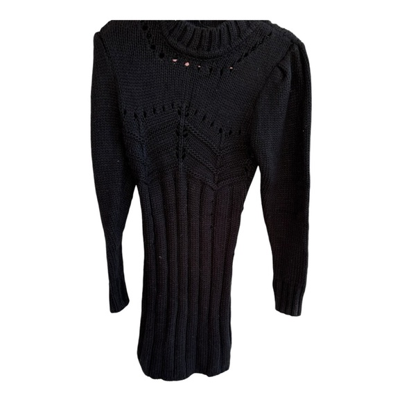 For Love and Lemons small Jules Sweater Dress in Black - Picture 4 of 10